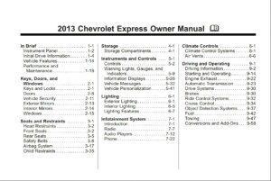 2013 chevrolet express owner's manual