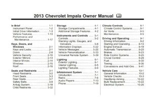 2013 chevrolet impala owner's manual