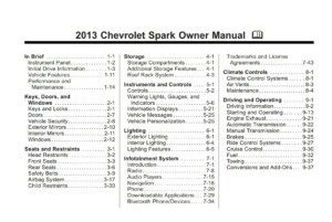 2013 chevrolet spark owner's manual