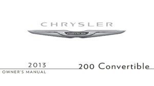 2013 chrysler 200 convertible owner manual