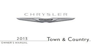 2013 chrysler town & country owner manual