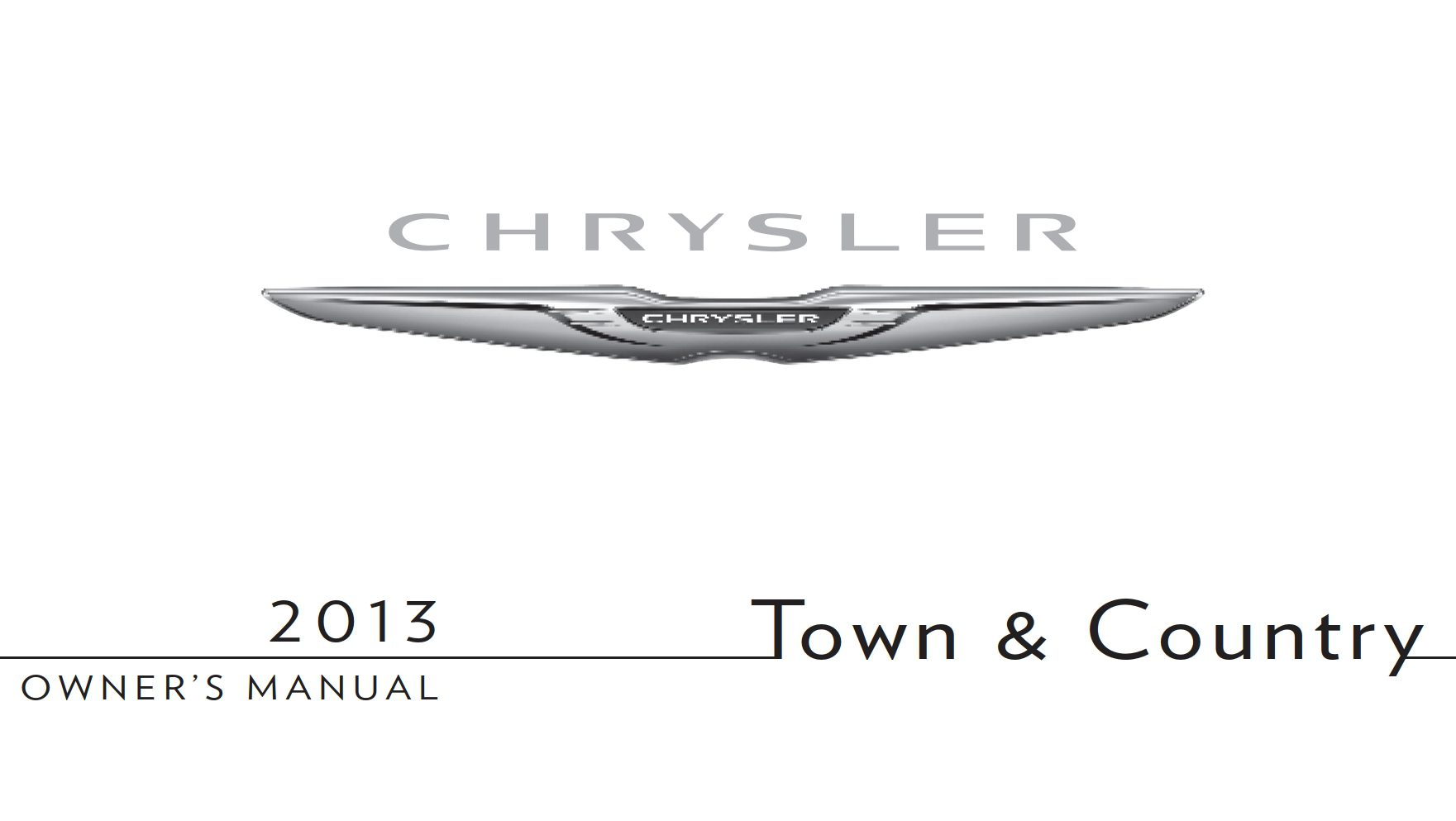 2013 chrysler town & country owner manual