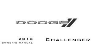 2013 dodge challenger owner manual