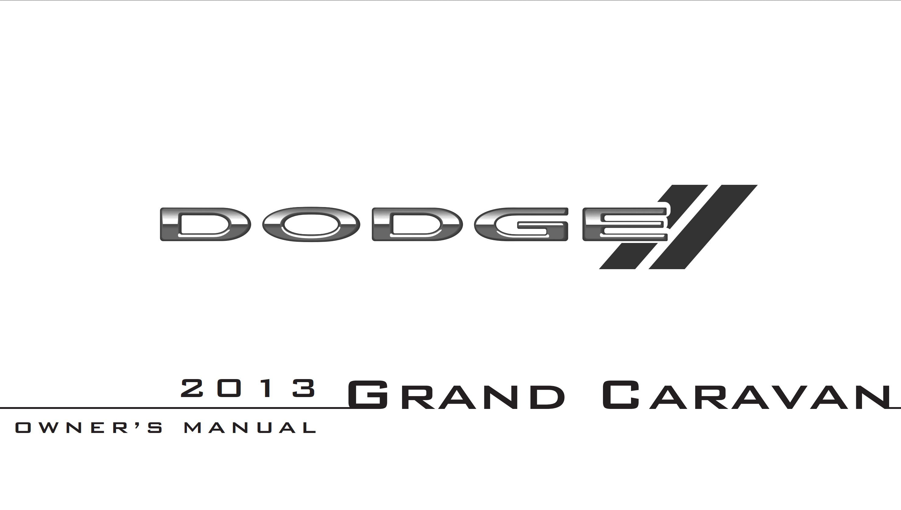 2013 dodge grand caravan owner manual