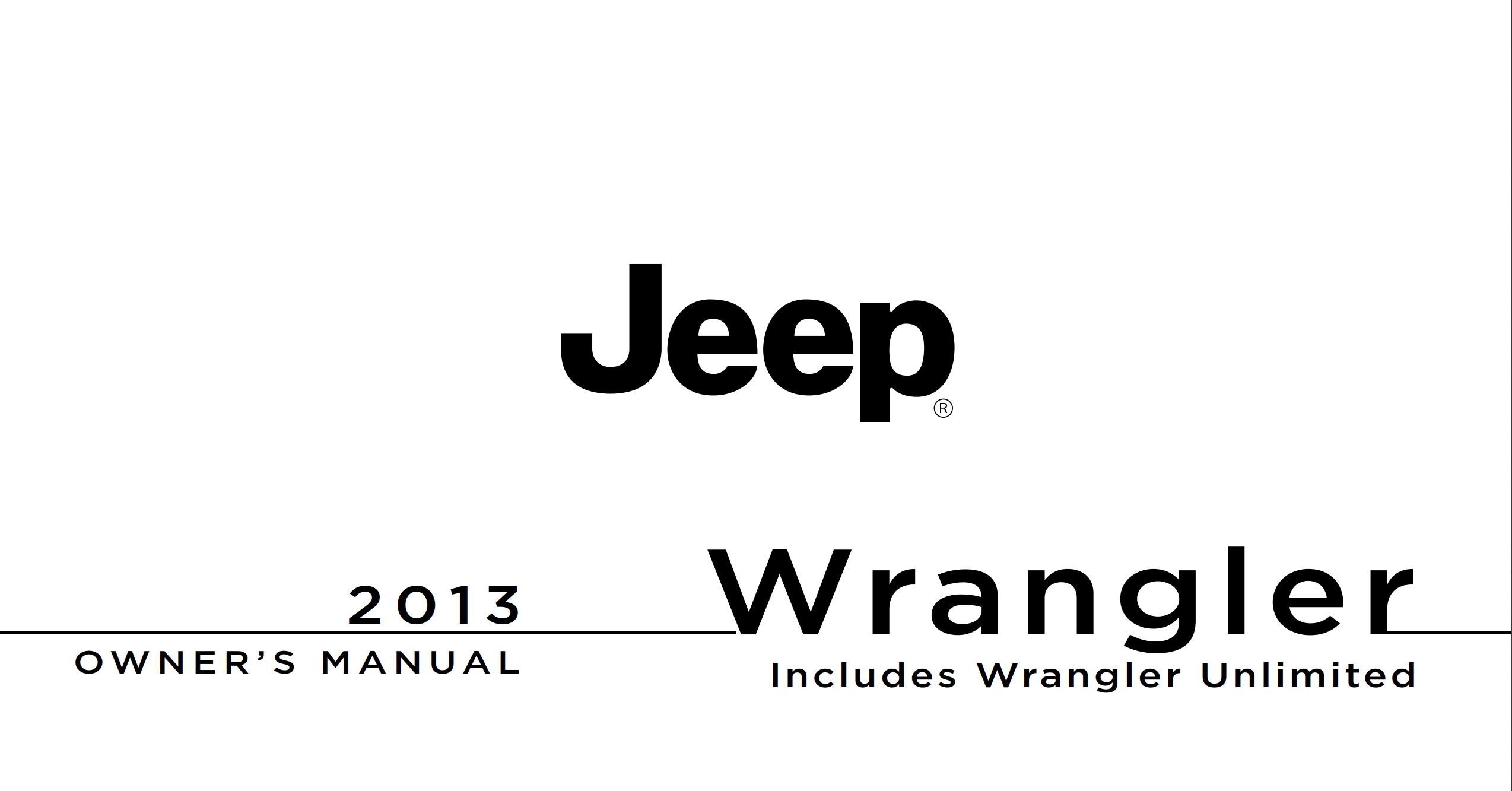 2013 jeep wrangler unlimited owner's manual