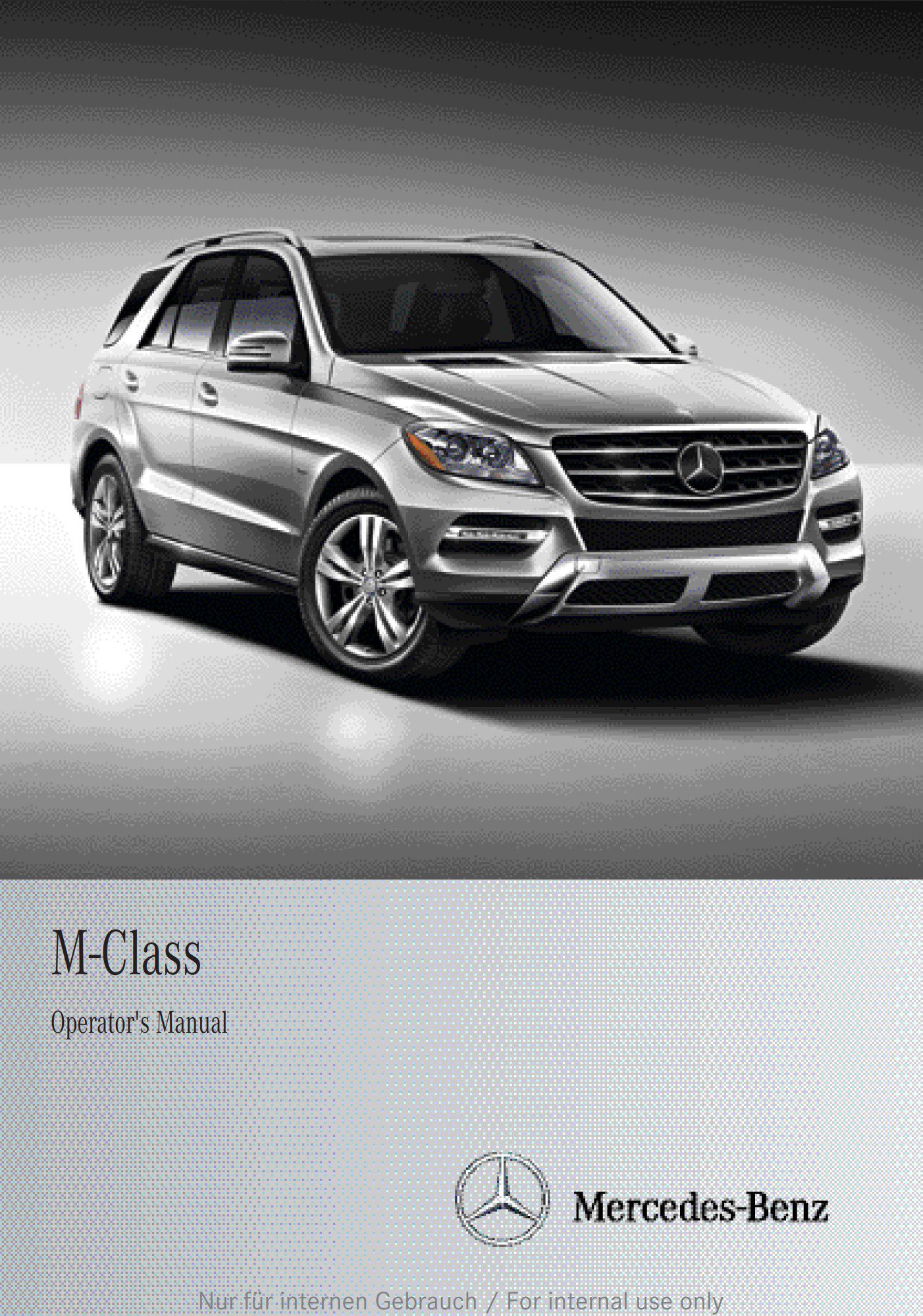 2013 mercedes benz m class owner's manual