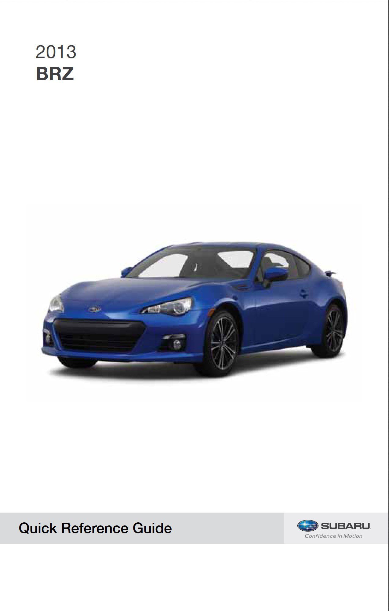 2013 subaru brz owner's manual