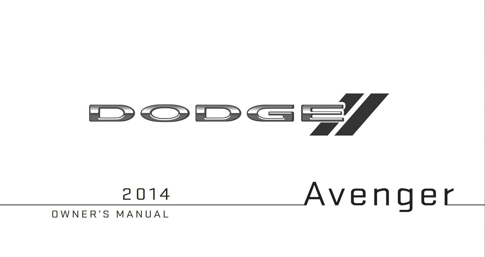 2014 dodge avenger owner's manual