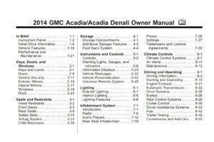 2014 gmc acadia acadia denali owner manual