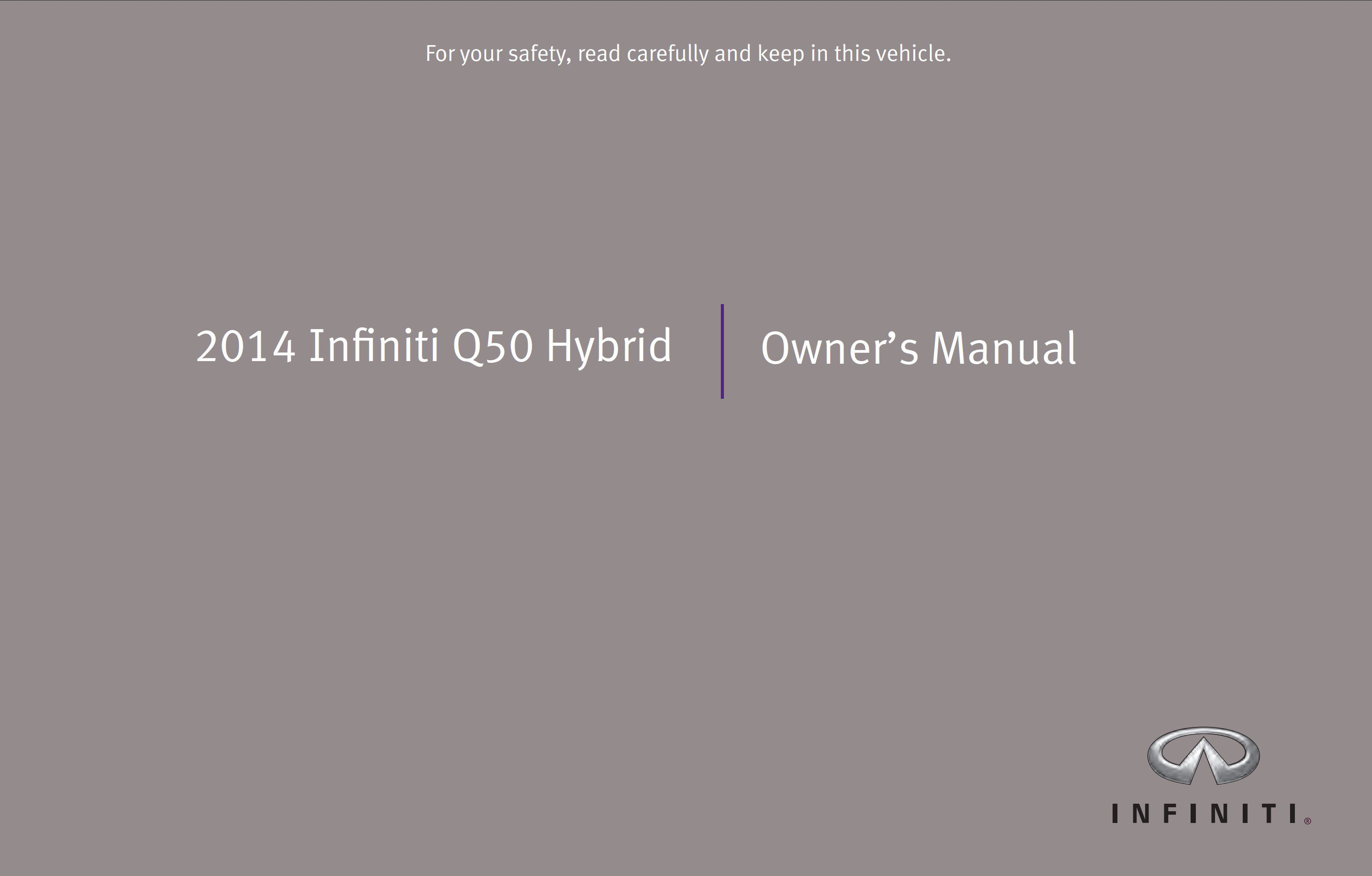 2014 infiniti q50 hybrid owner's manual