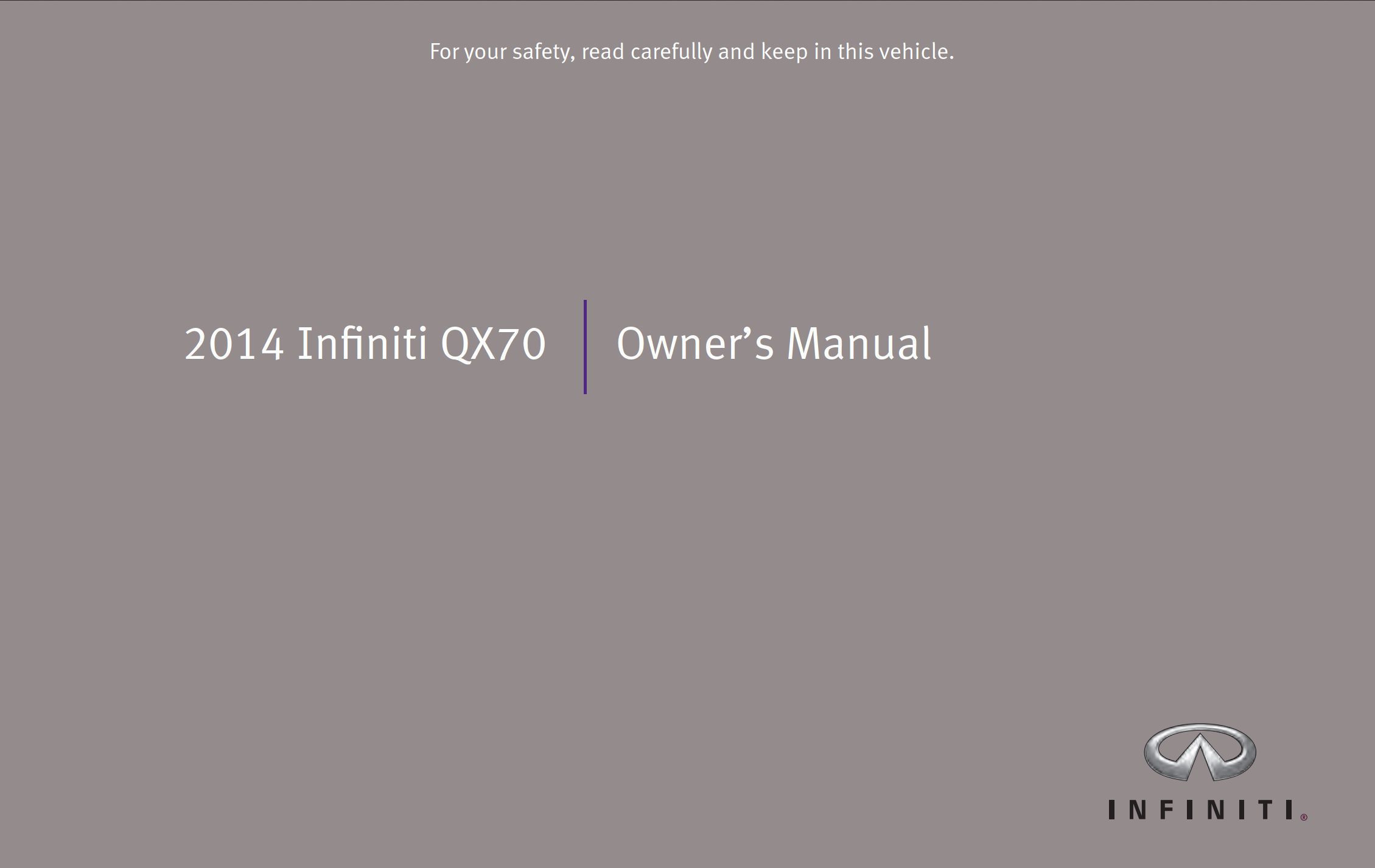 2014 infiniti qx70 owner's manual