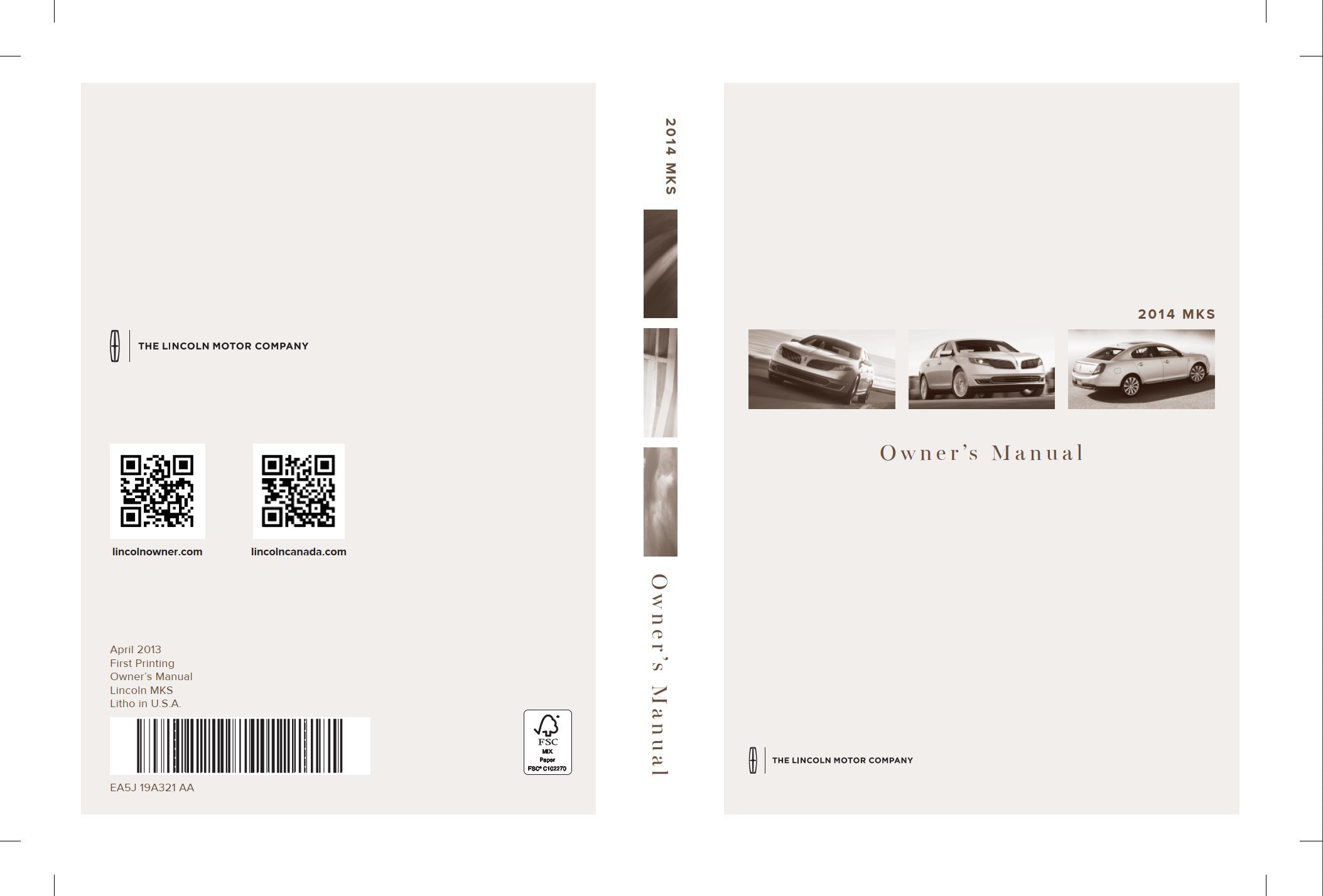 2014 lincoln mks owner's manual