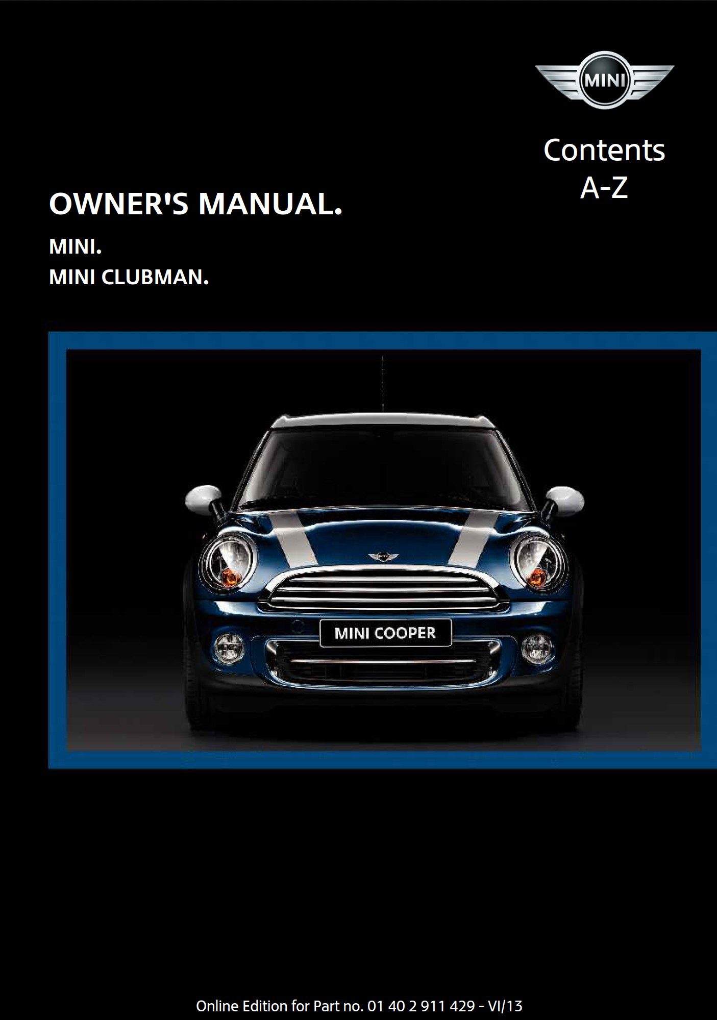 2014 mini clubman owner's manual