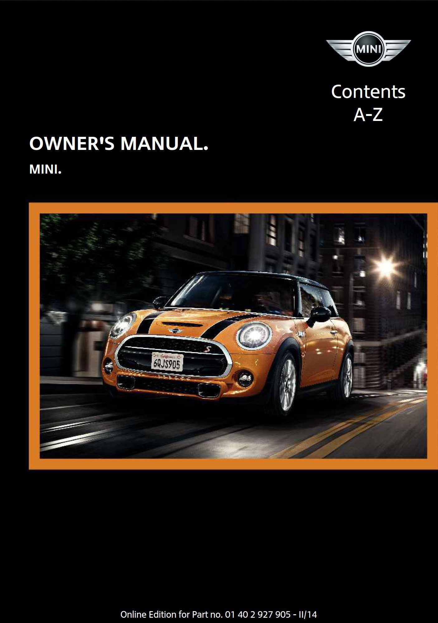 2014 mini cooper owner's manual