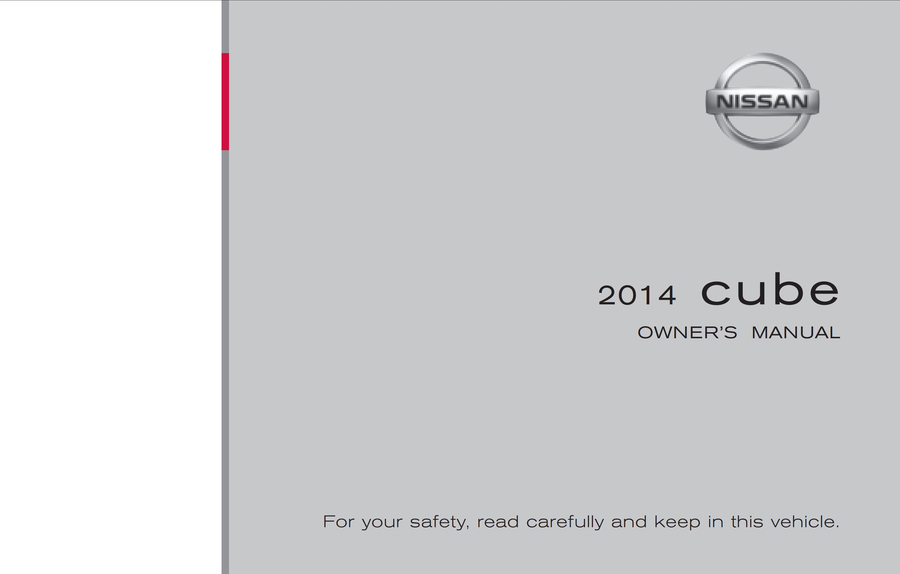 2014 nissan cube owner's manual