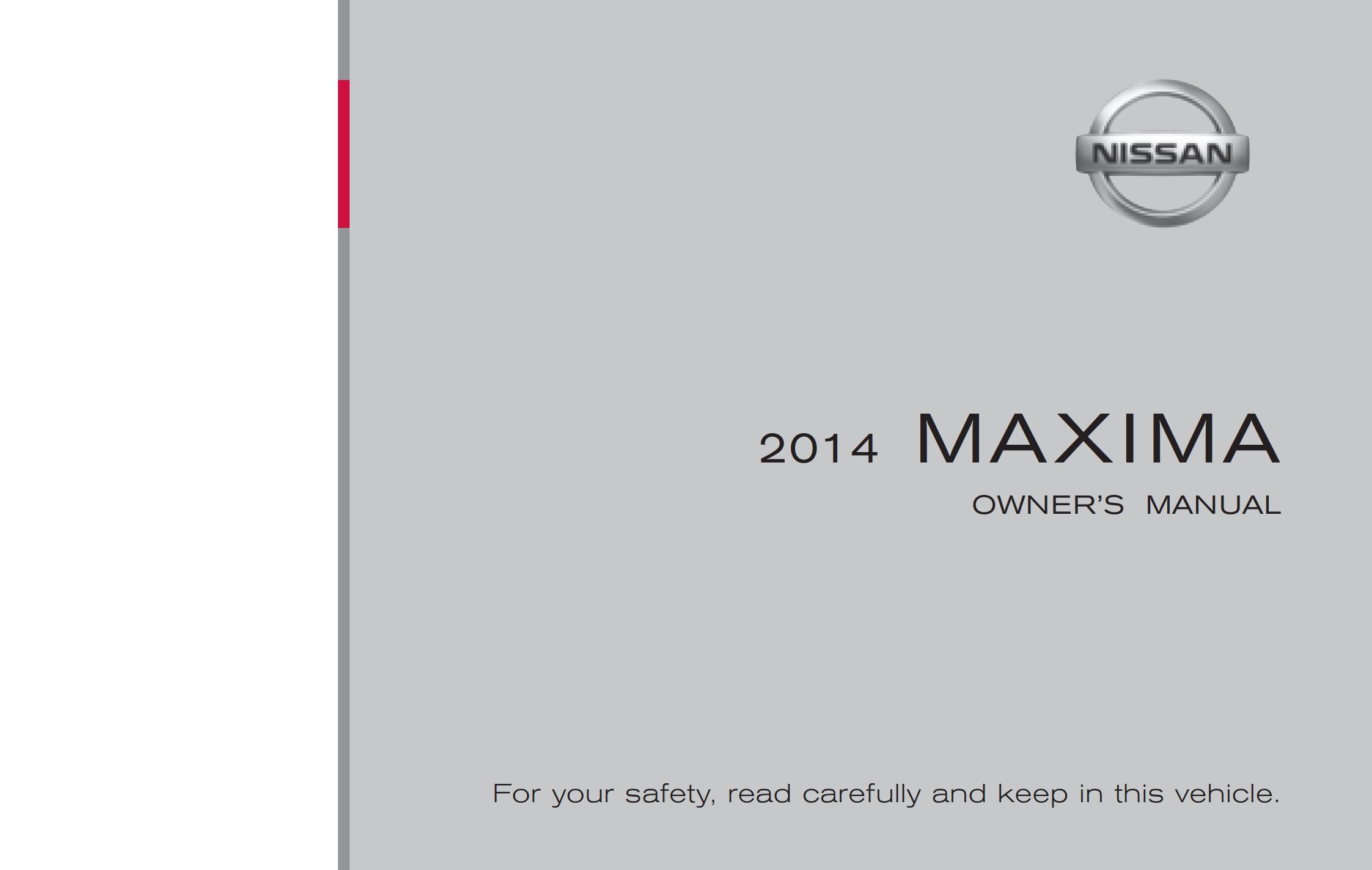 2014 nissan maxima owner's manual