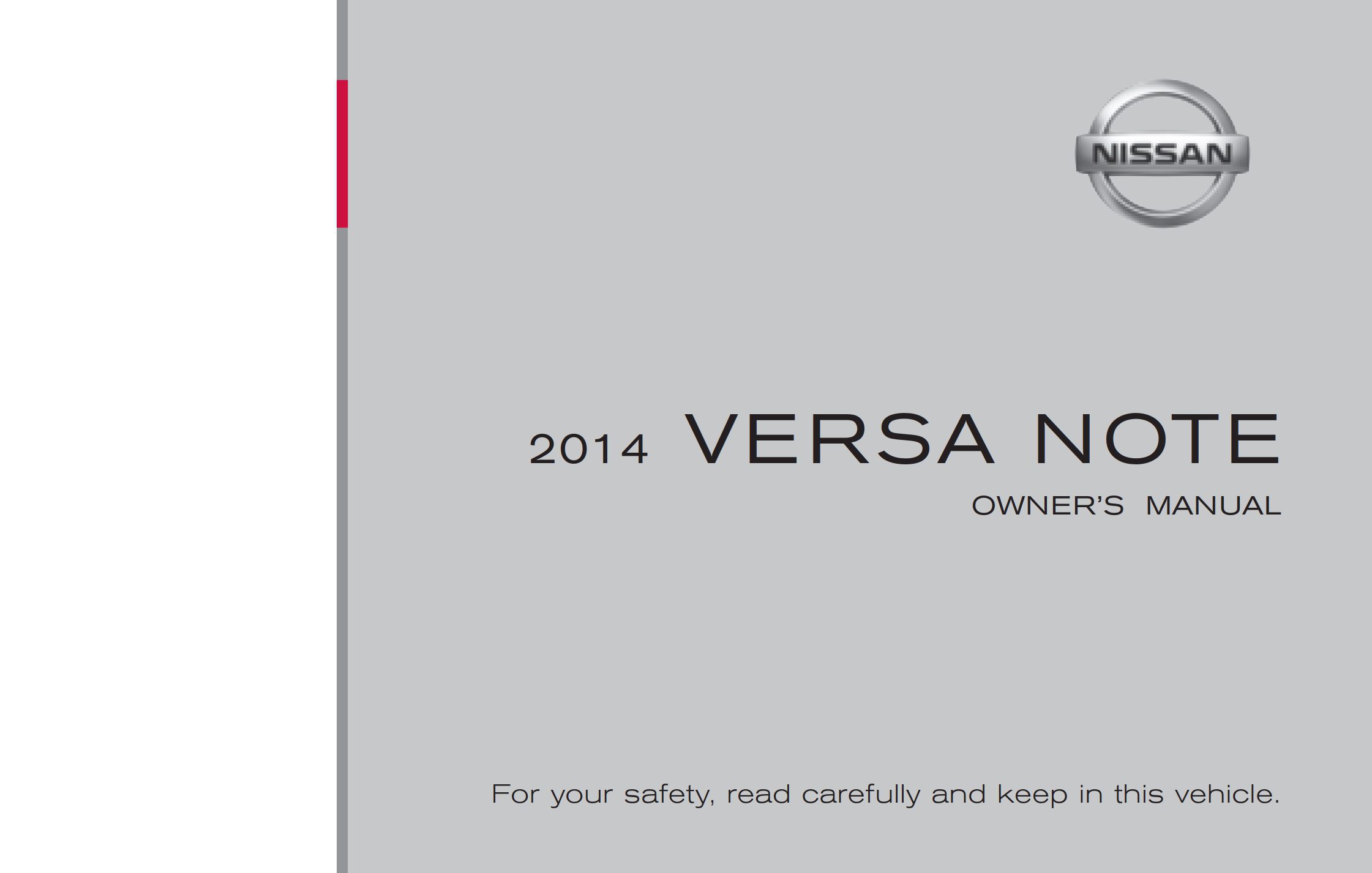 2014 nissan versa note owner's manual