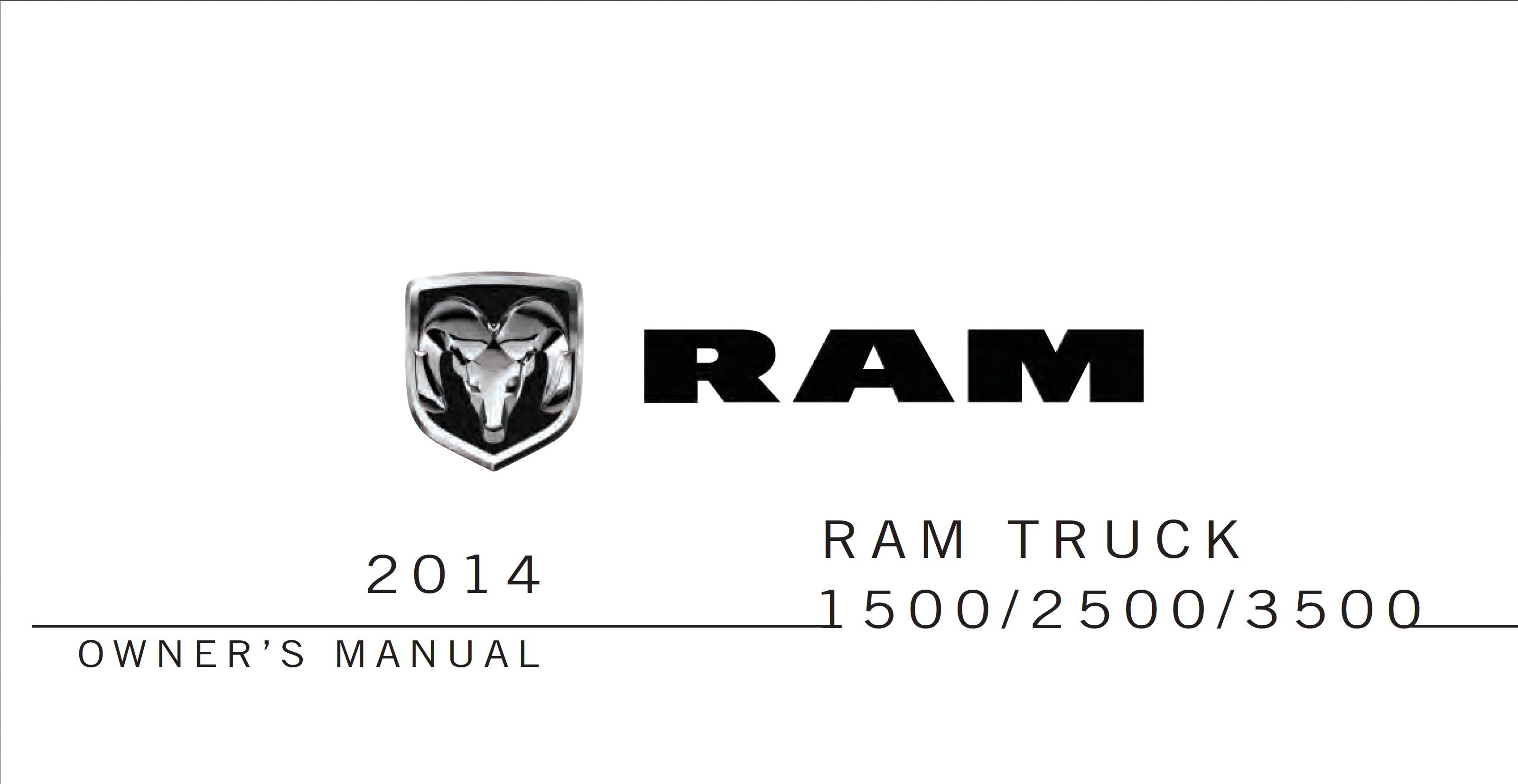 2014 ram 1500 2500 3500 owner's manual