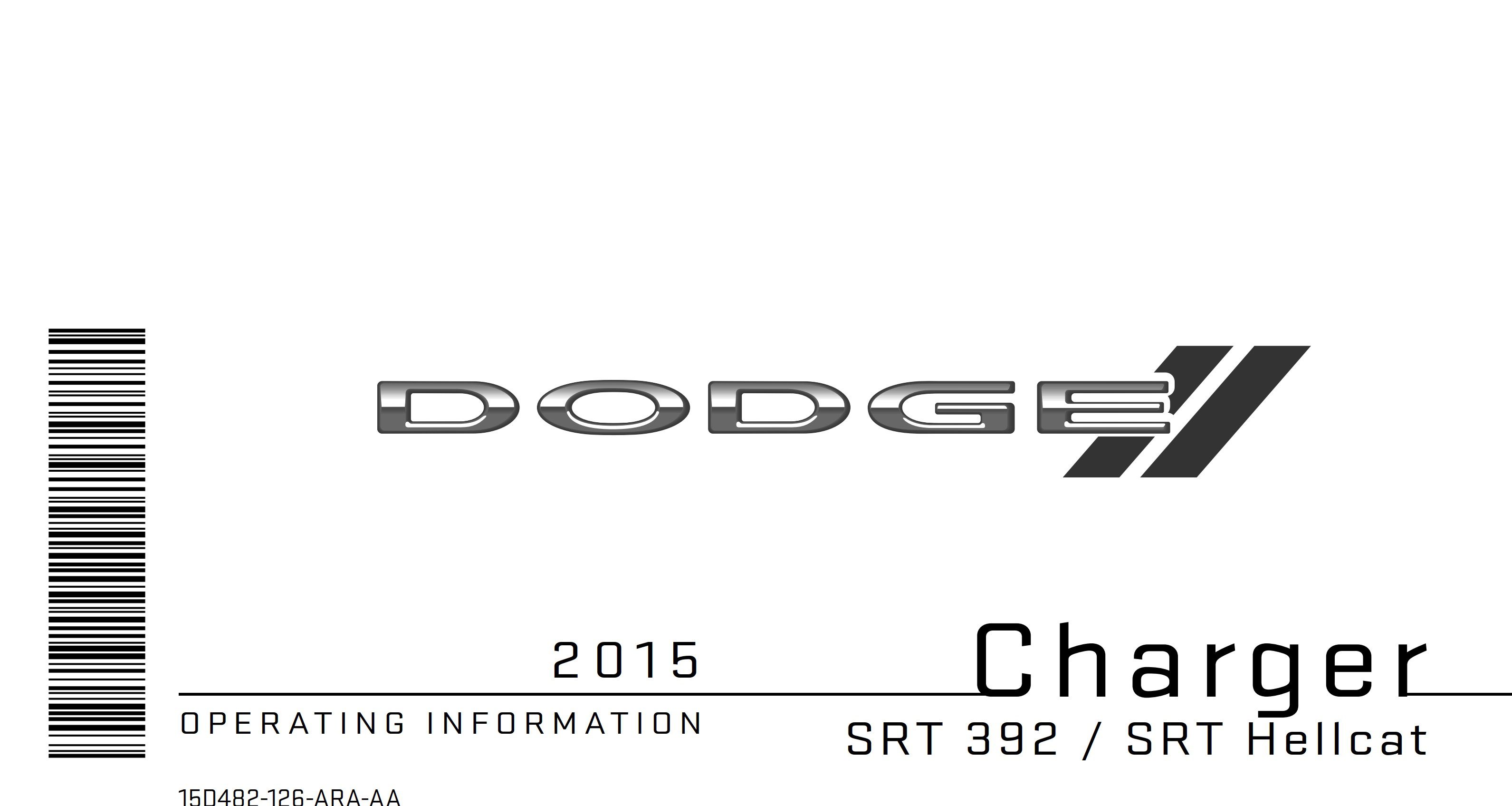 2015 dodge charger srt 392 srt hellcat owner manual