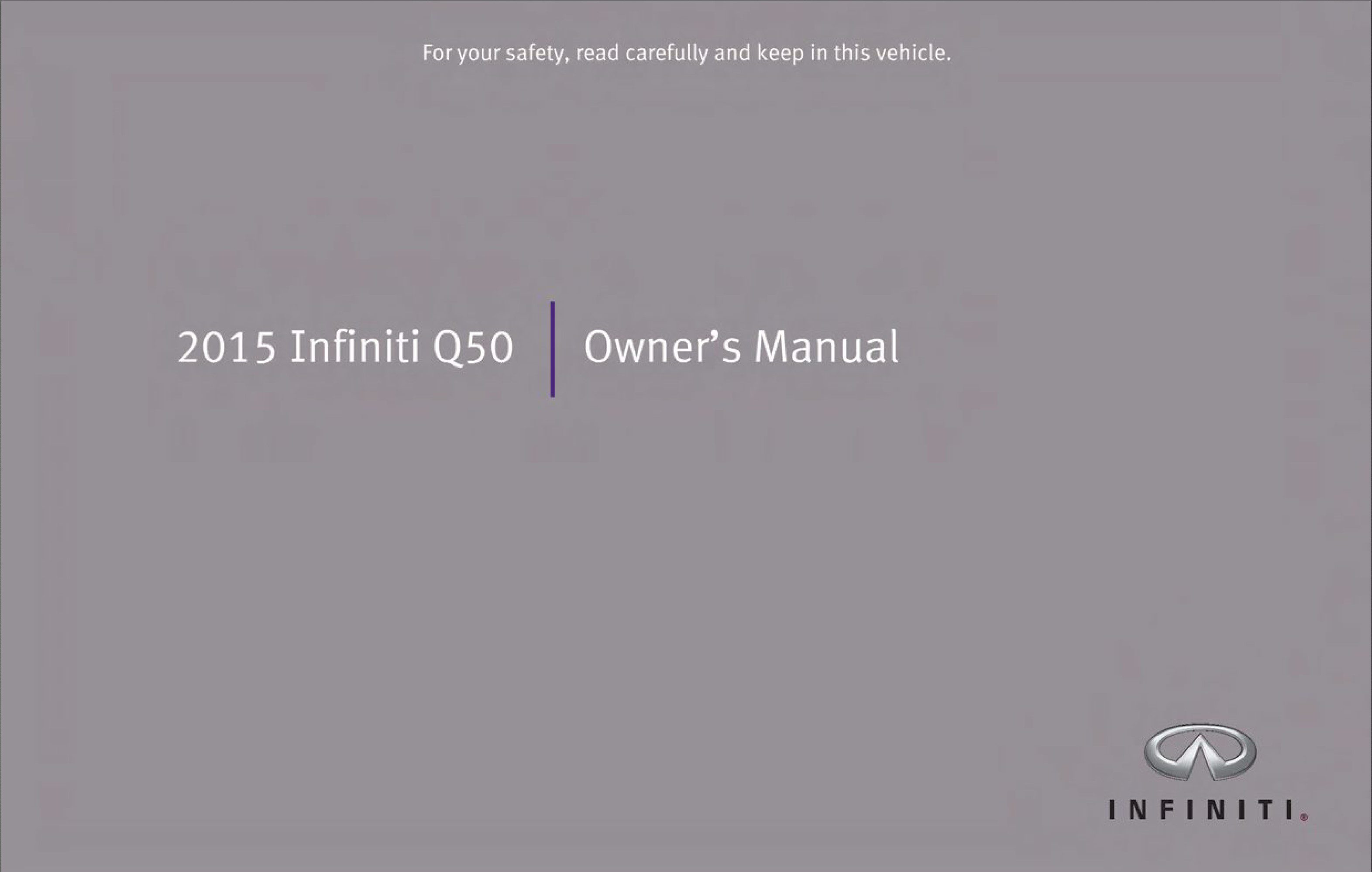 2015 infiniti q50 owner's manual