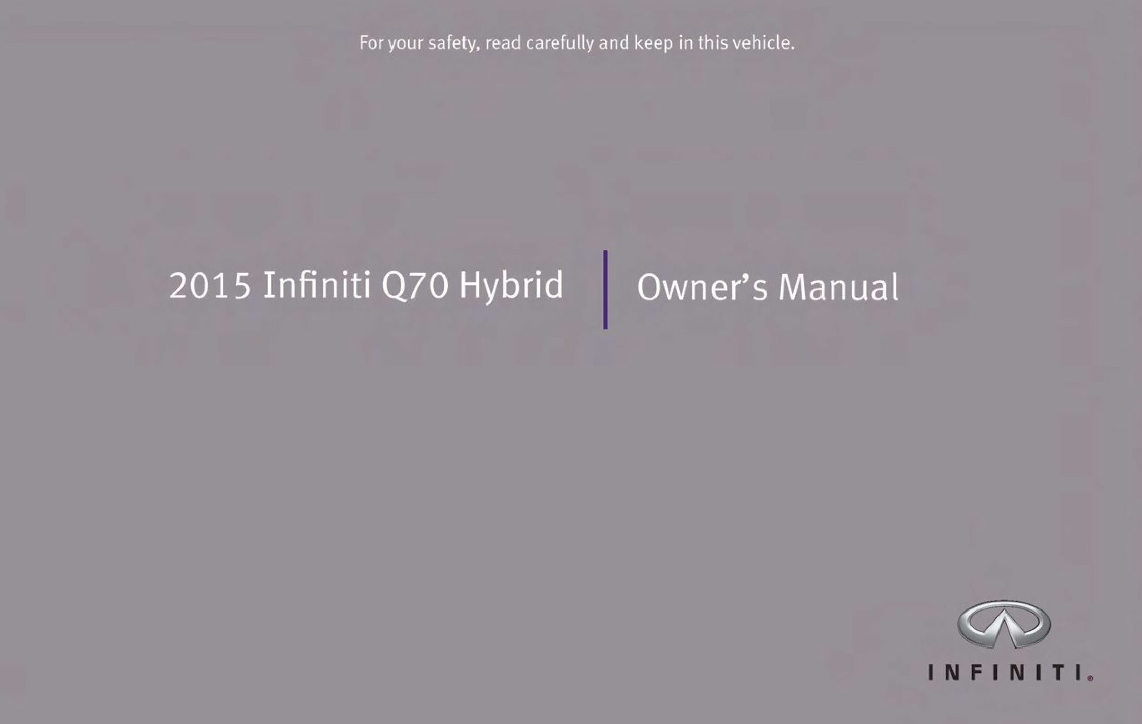 2015 infiniti q70 hybrid owner's manual