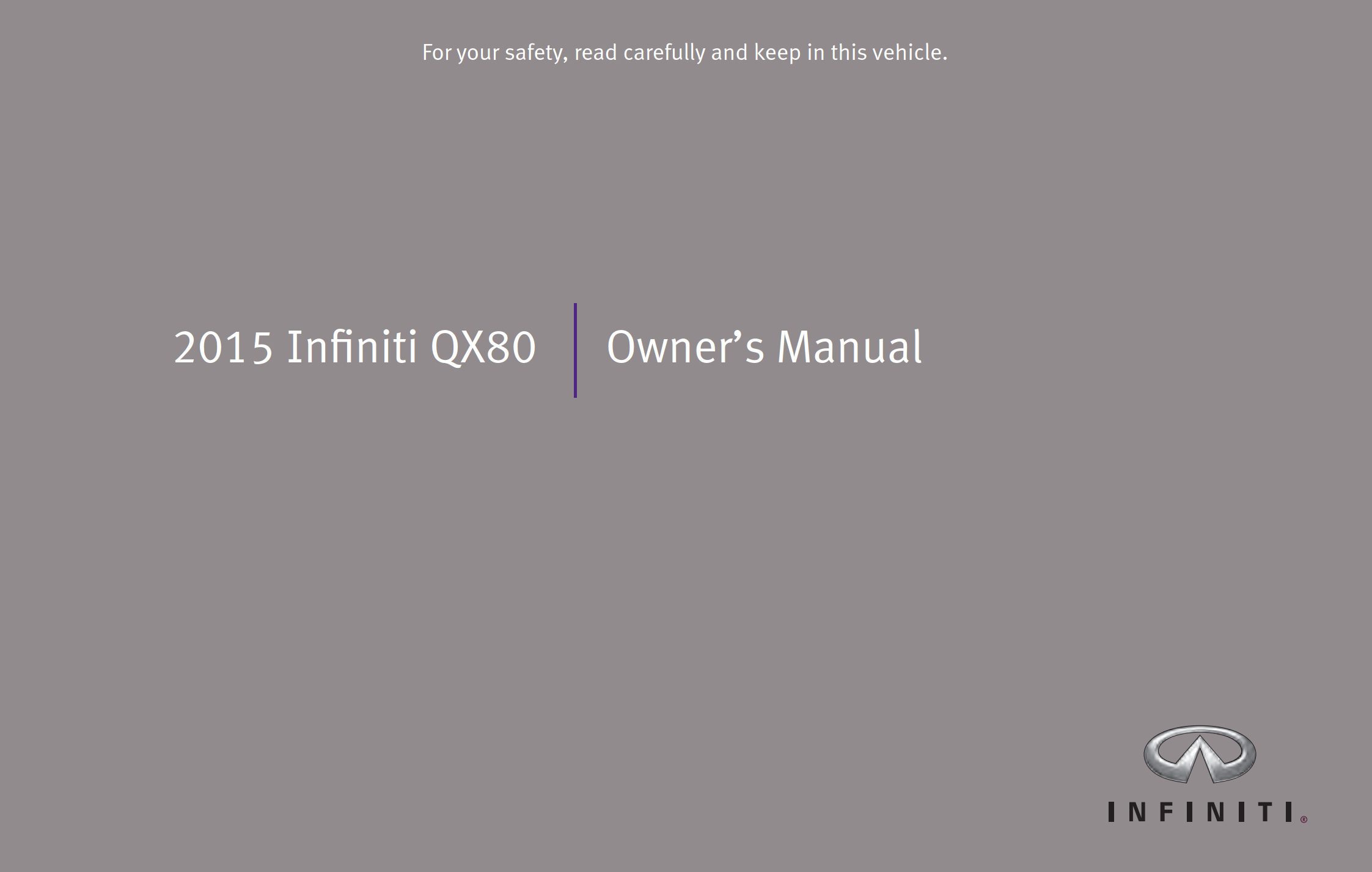 2015 infiniti qx80 owner's manual