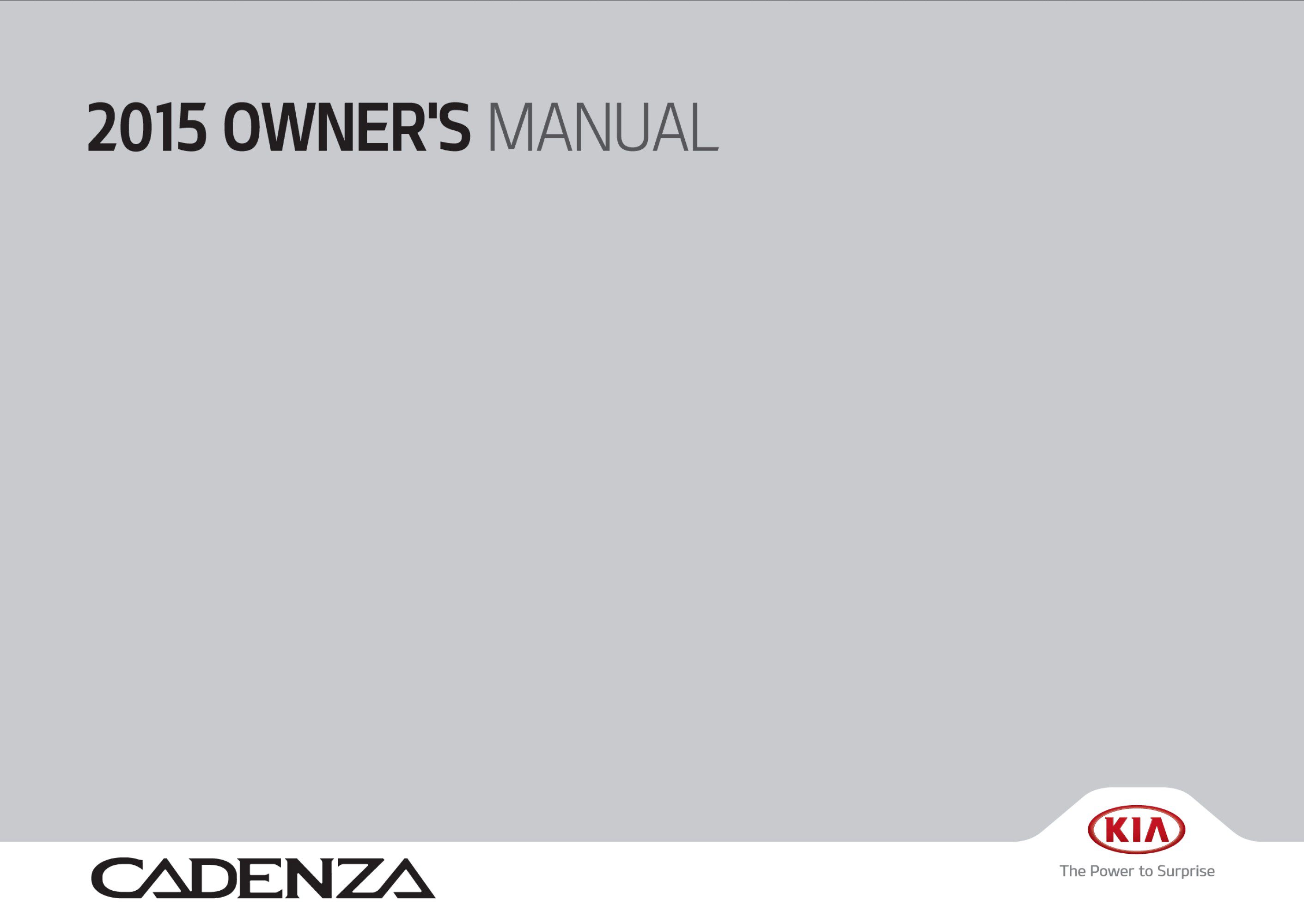 2015 kia cadenza owner manual