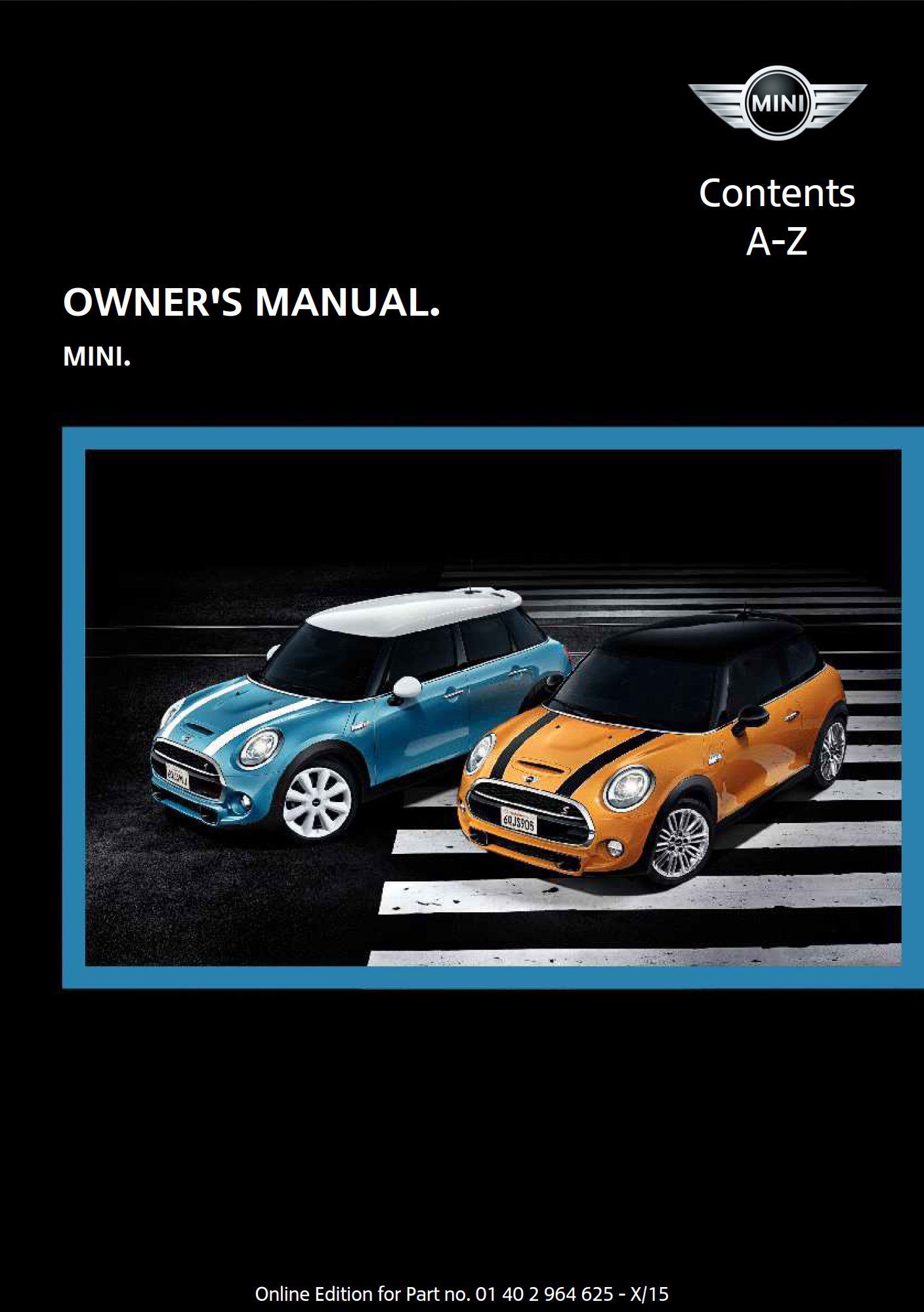 2015 mini cooper owner's manual