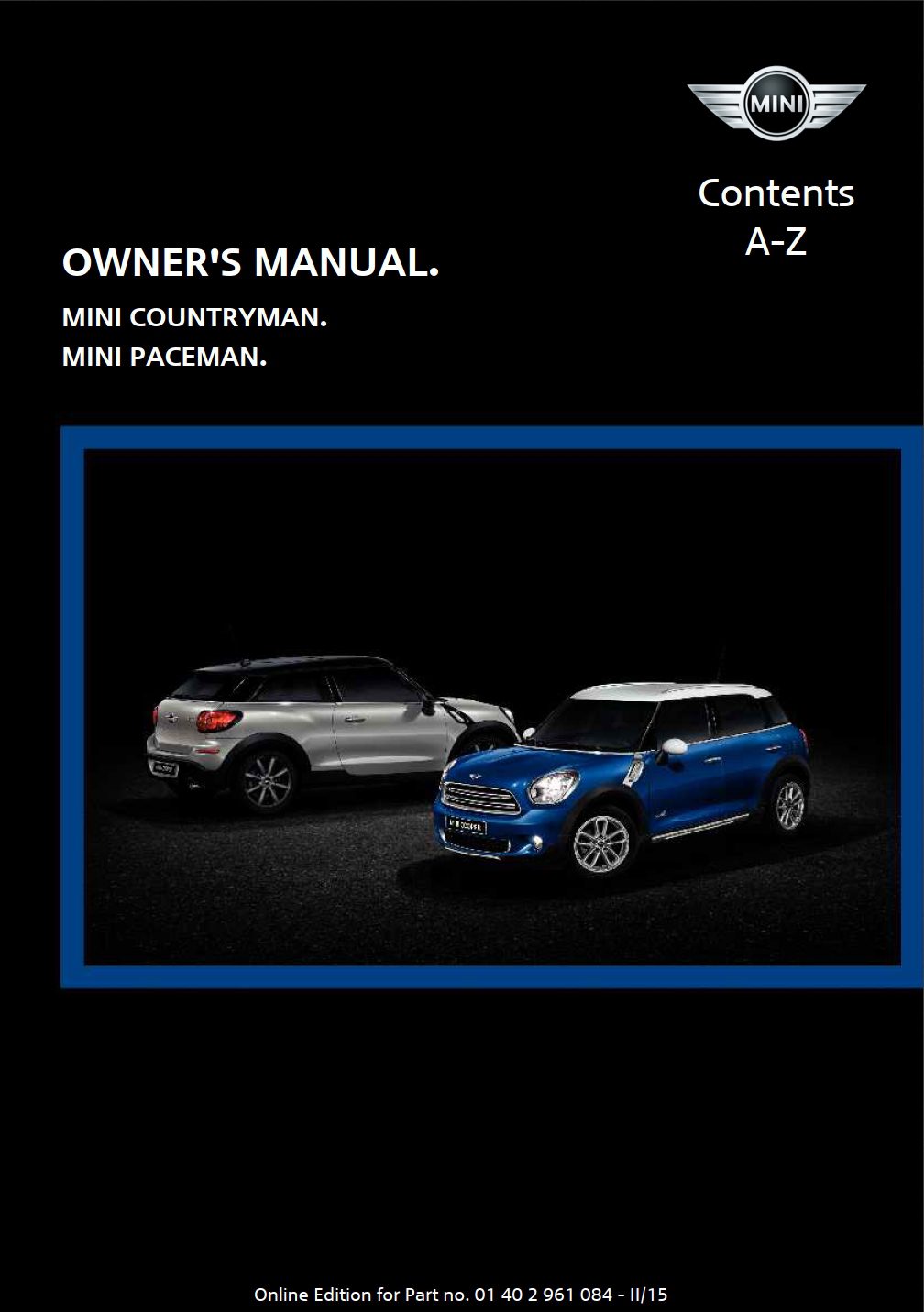 2015 mini countryman owner's manual