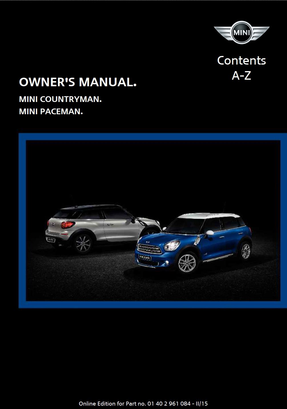 2015 mini countryman paceman owner's manual