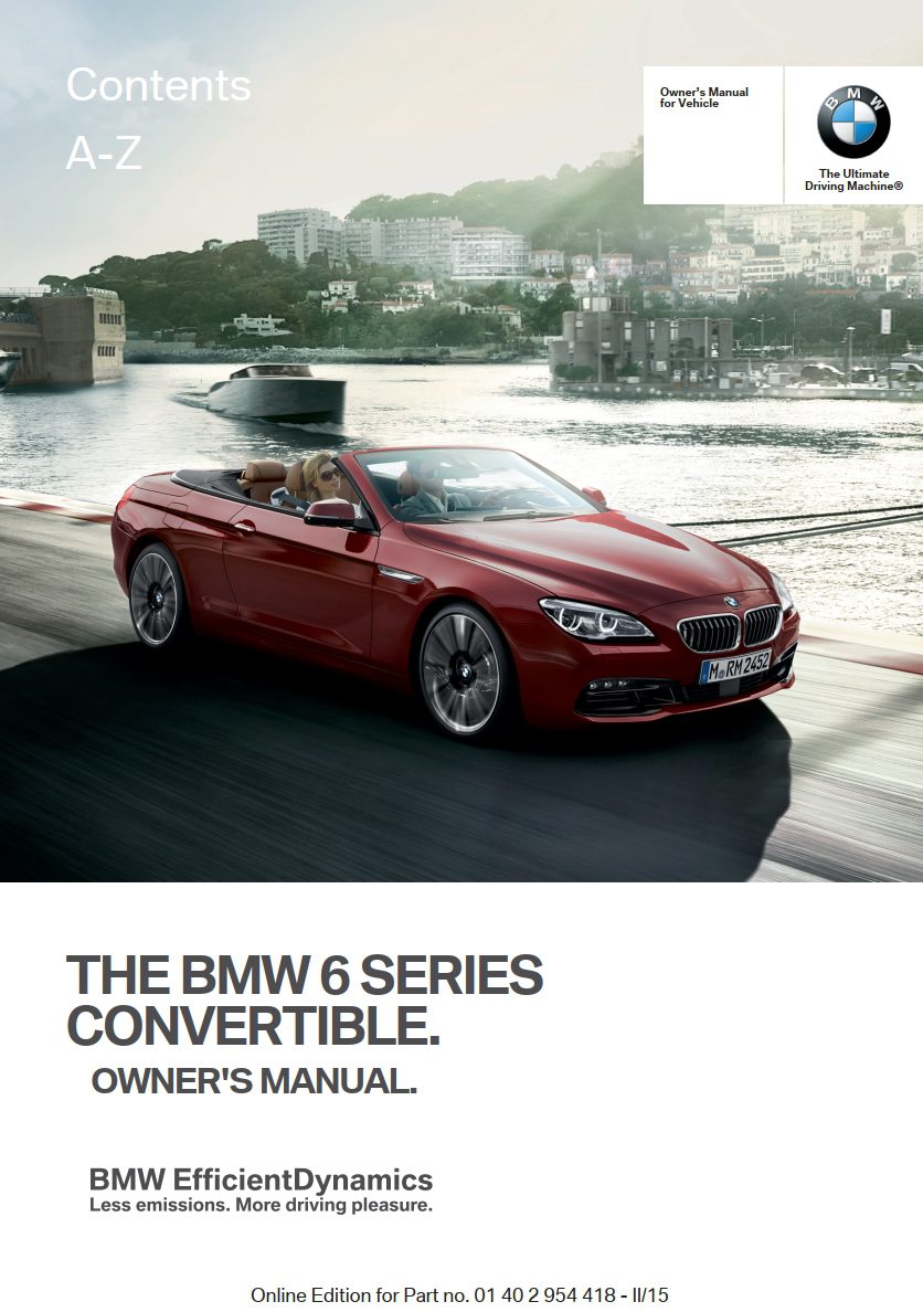 2016 bmw 6 series owner's manual