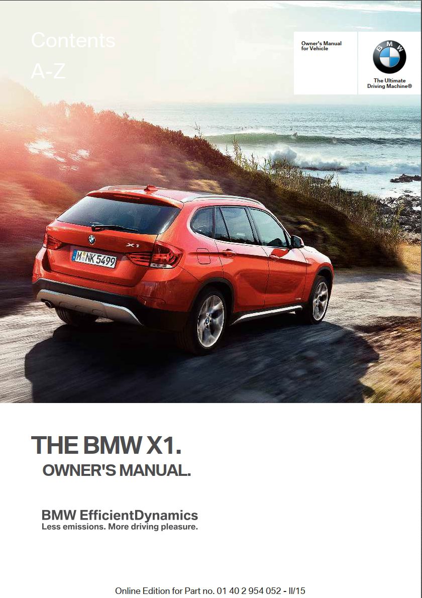 2016 bmw x1 owner's manual