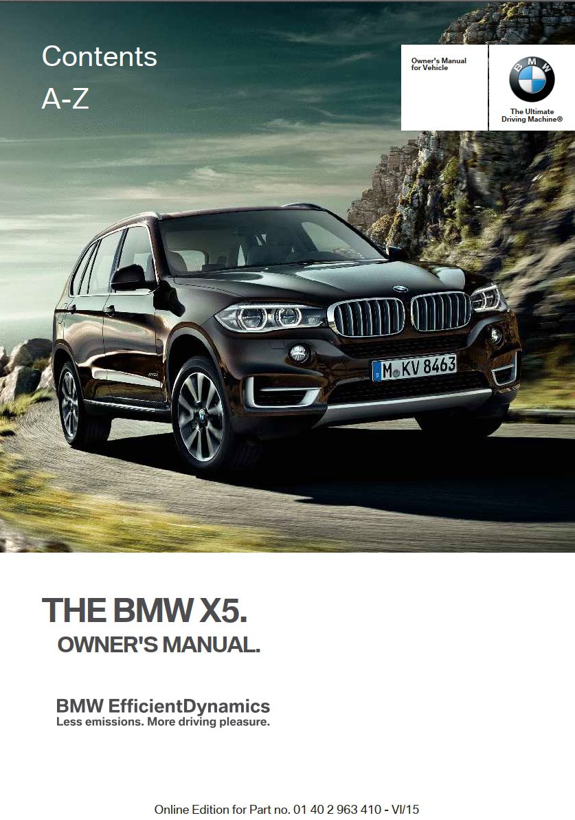 2016 bmw x5 owner's manual