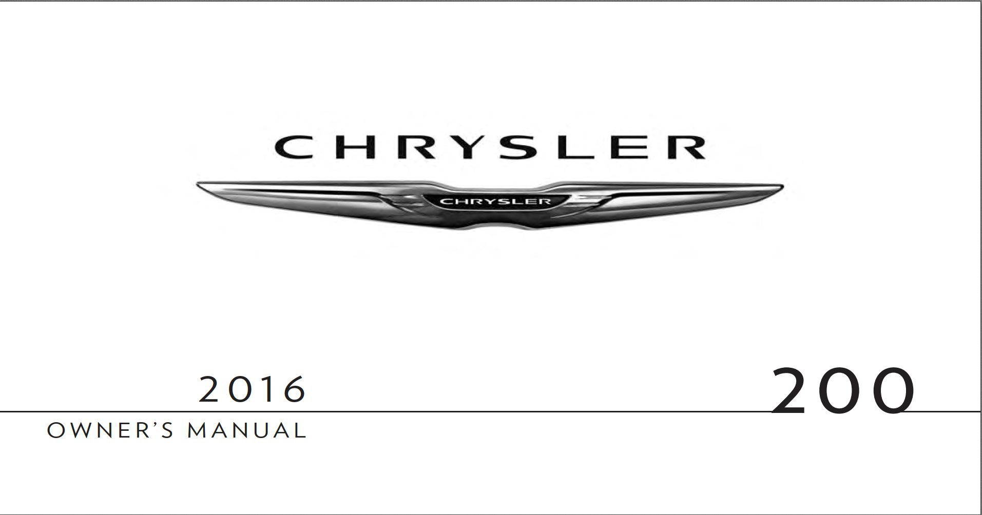 2016 chrysler 200 owner's manual