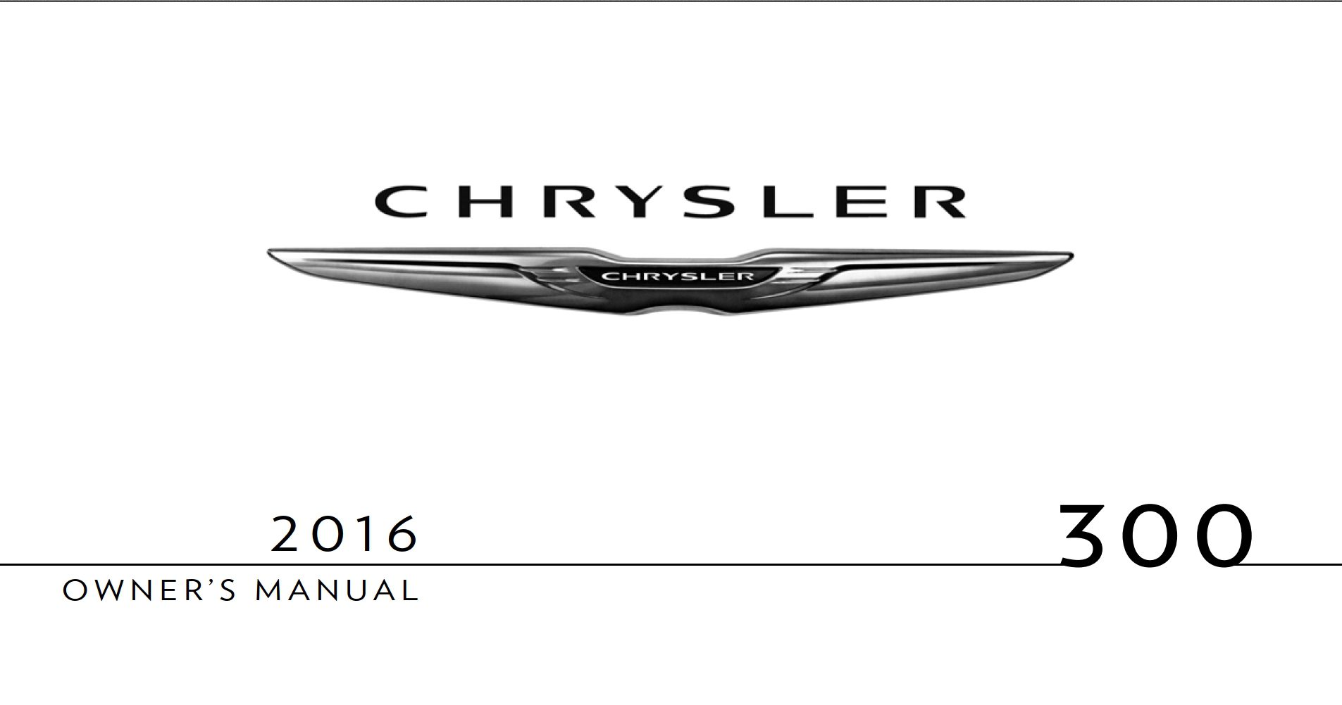 2016 chrysler 300 owner's manual