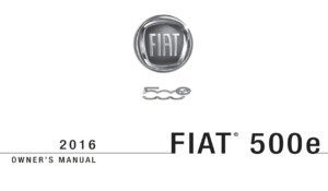 2016 fiat 500e owner manual