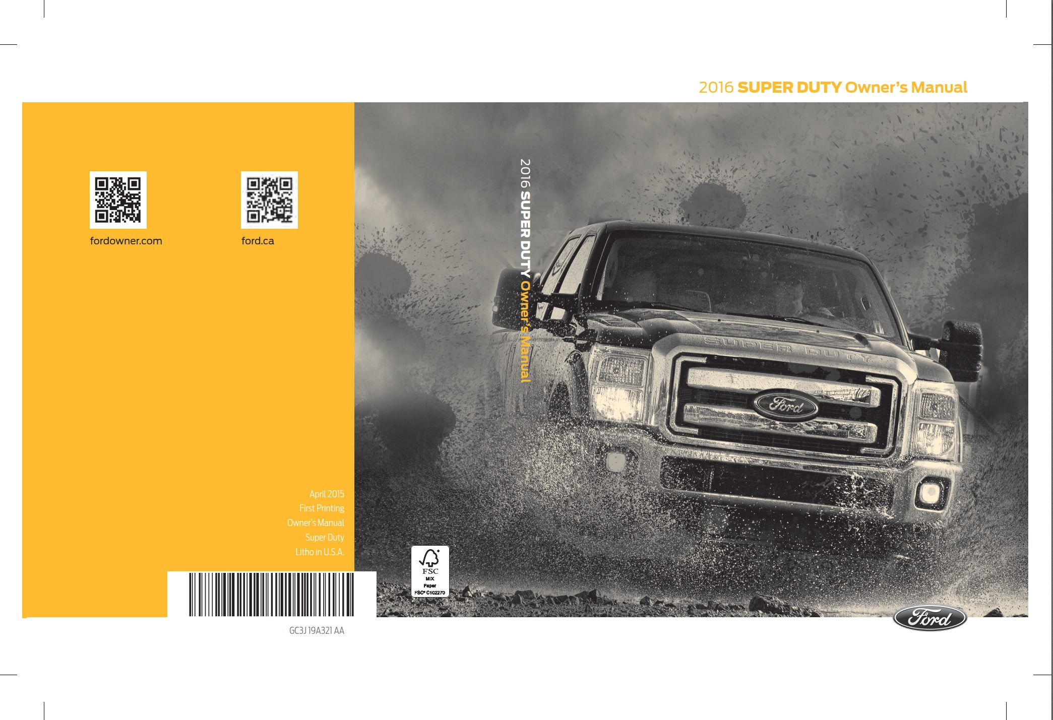 2016 ford f450 super duty owner's manual