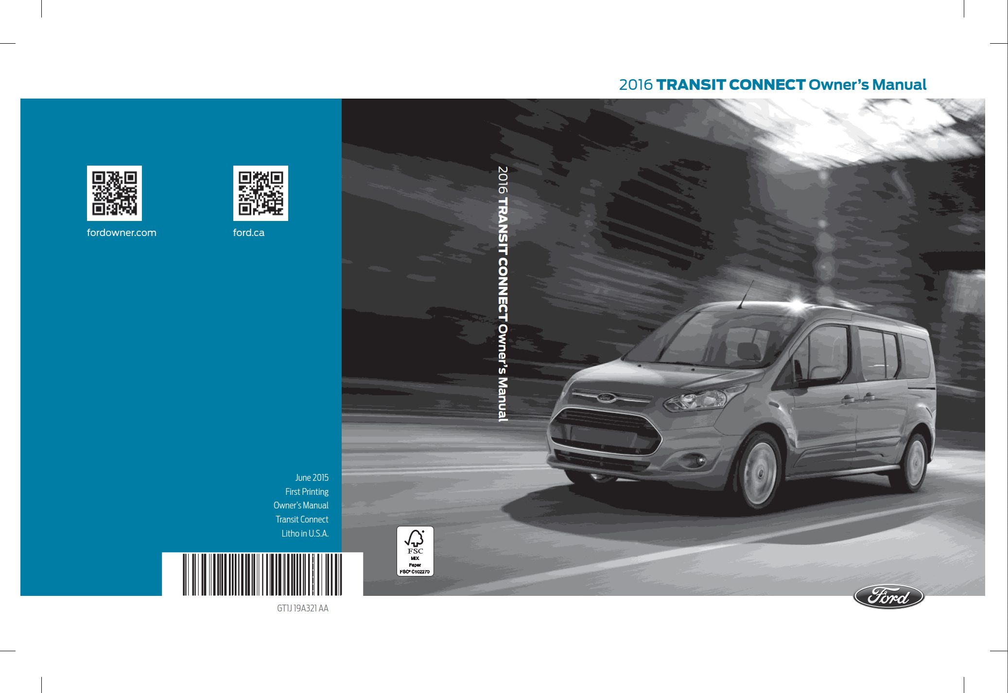 2016 ford transit connect owner's manual