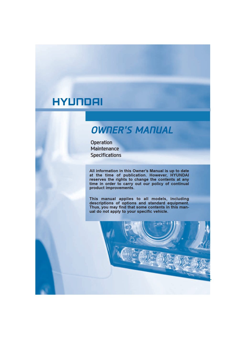 2016 hyundai equus owner's manual