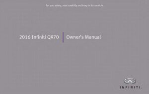 2016 infiniti qx70 owner's manual