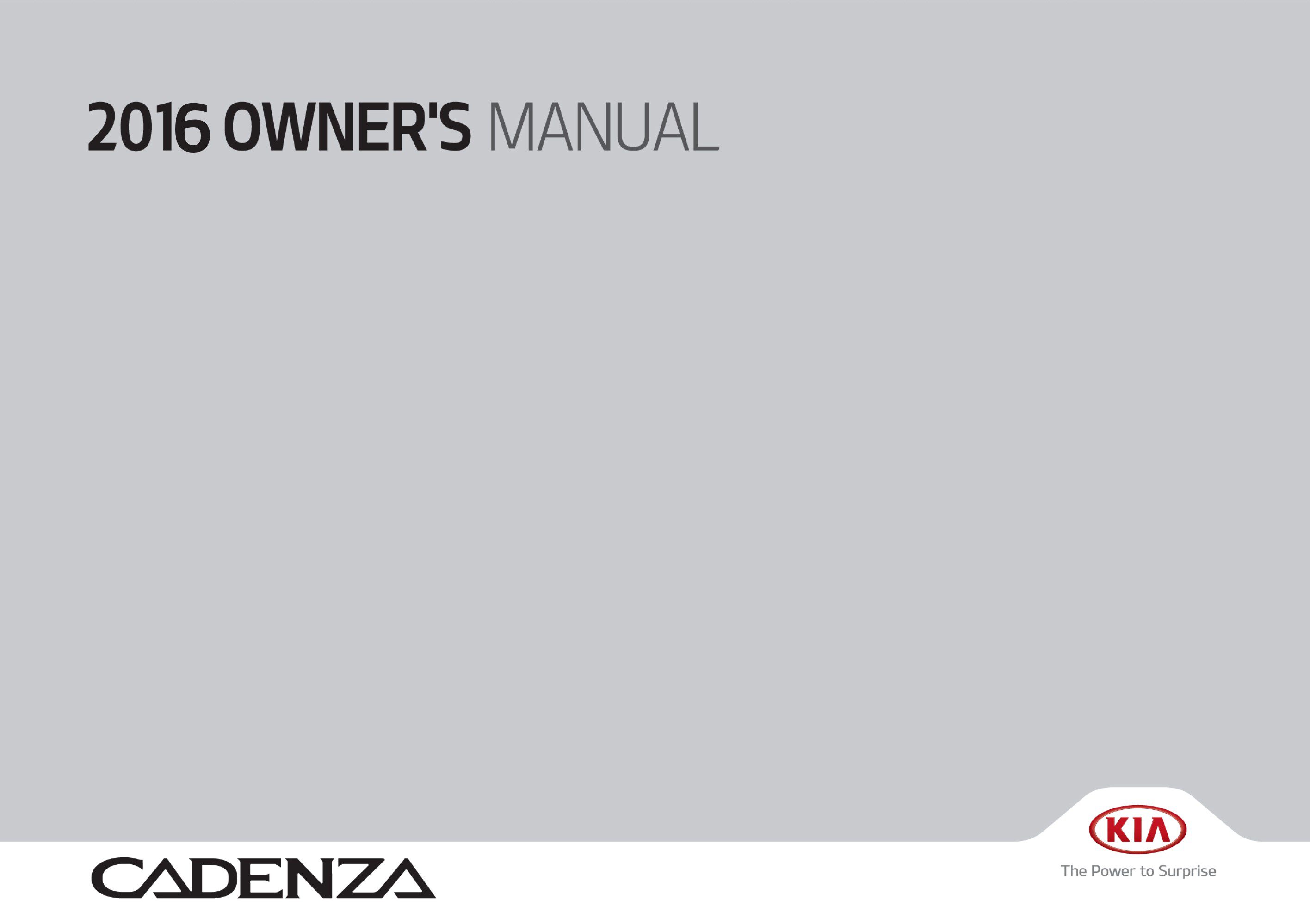 2016 kia cadenza owner manual