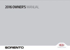 2016 kia sorento owner manual