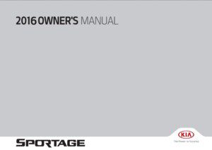 2016 kia sportage owner manual