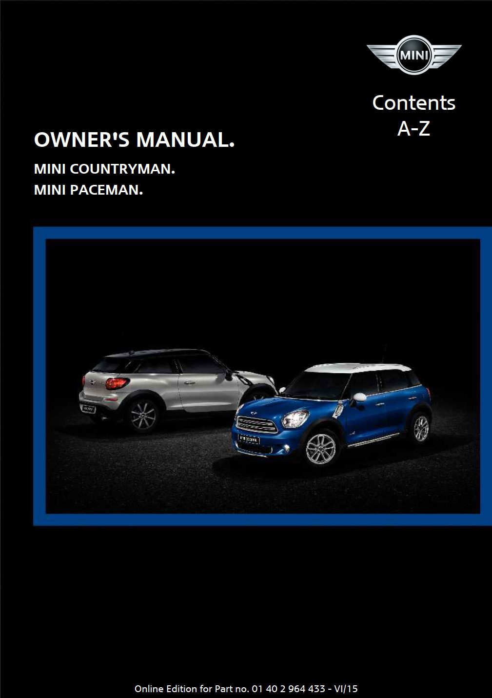 2016 mini countryman owner's manual