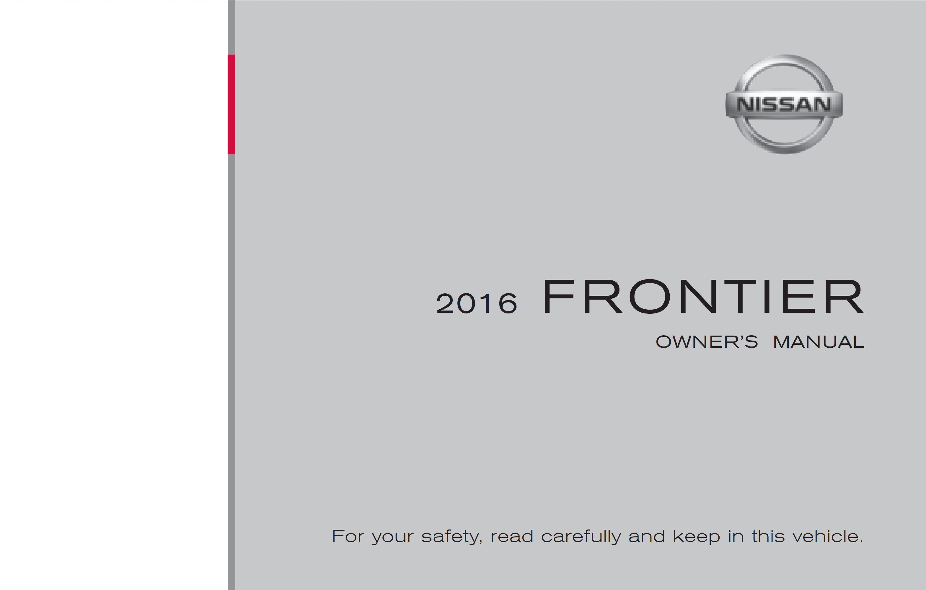 2016 nissan frontier owner's manual