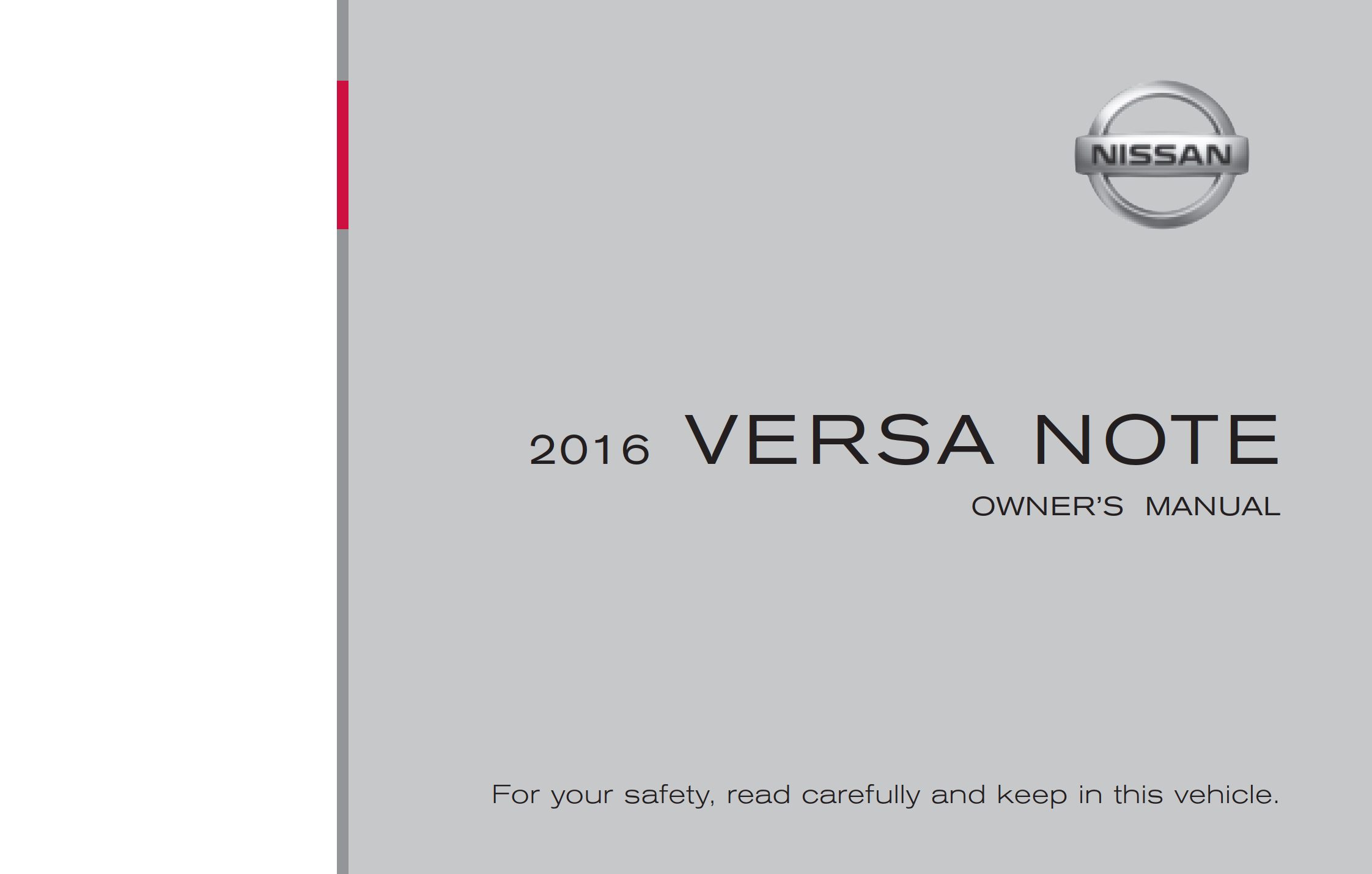 2016 nissan versa note owner's manual