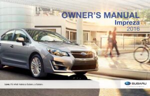 2016 subaru impreza owner's manual