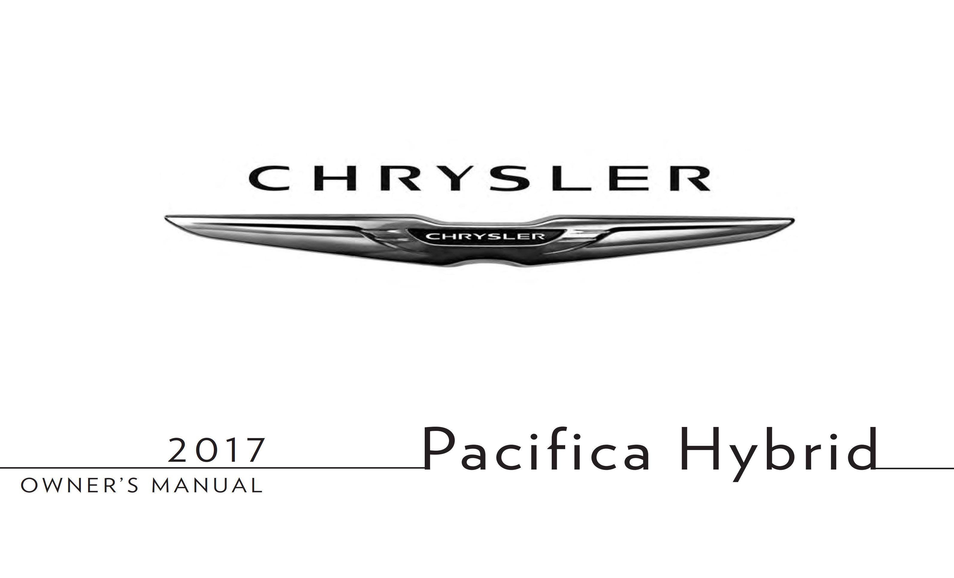 2017 chrysler pacifica hybrid owner manual