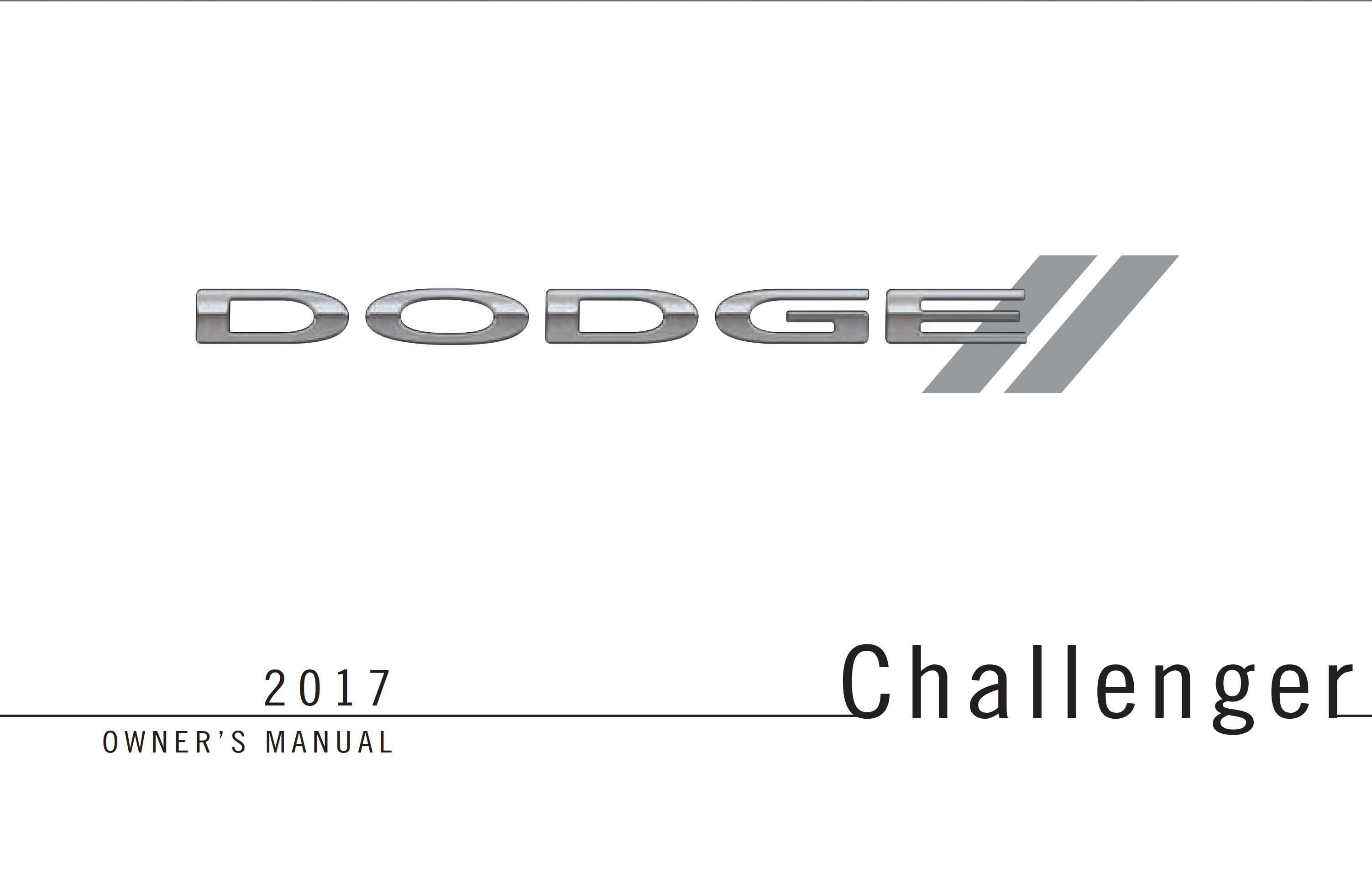 2017 dodge challenger owner manual