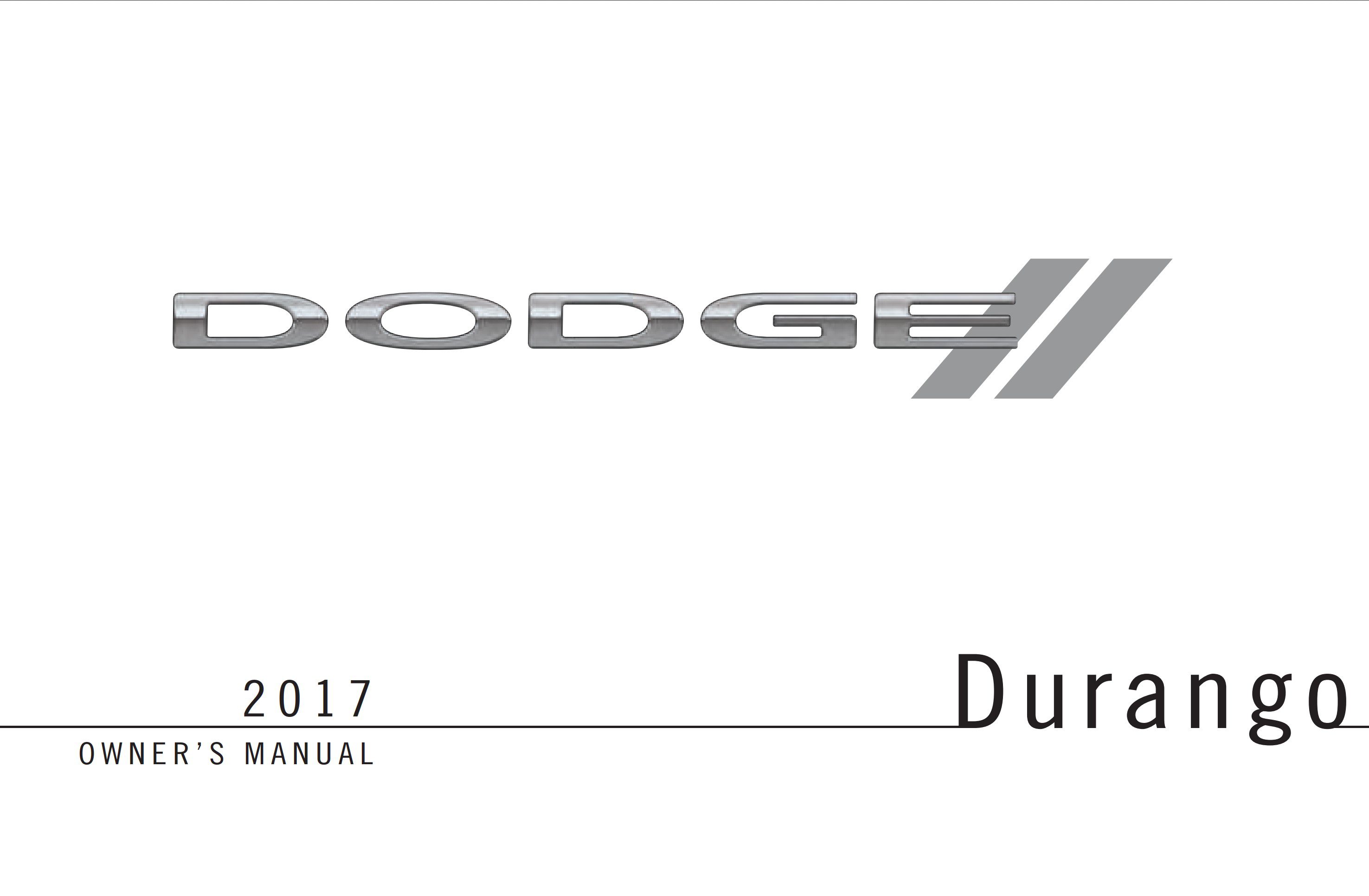 2017 dodge durango owner manual